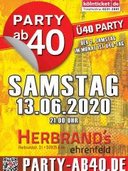PARTY AB40 • Kölns größte Ü40 Party im Juni